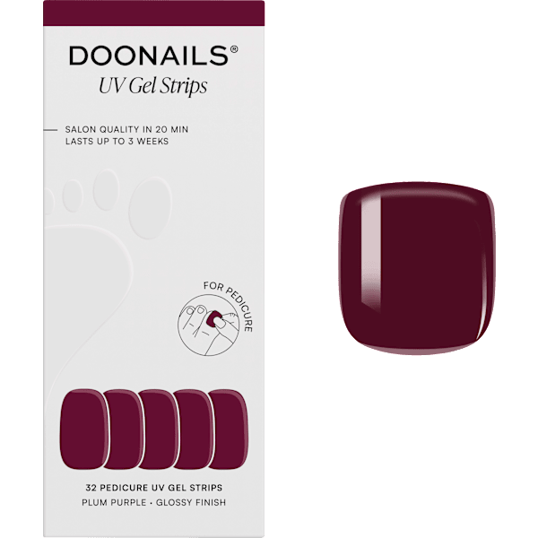 UV Gel Nagelfolien, Gel Strips Pediküre Plum Purple Doonails
