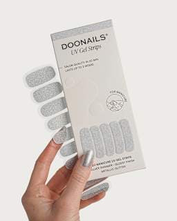 UV Gel Nagelfolien, Gel Strips Silver Shimmer Doonails