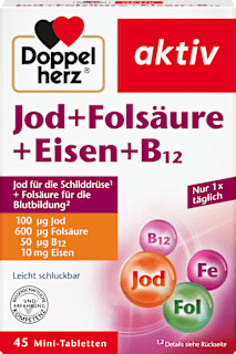 Jod + Folsäure + Eisen Tabletten 45 St. Doppelherz