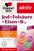 Jod + Folsäure + Eisen Tabletten 45 St. Doppelherz