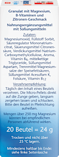 Magnesium 400 + Vitamine B6 + B12 + Folsäure Direktgranulat 20 St. Doppelherz