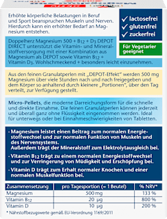Magnesium 500 +B12 +D3 Direktgranulat 20 St Doppelherz