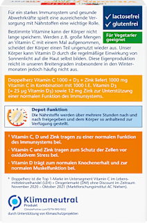 Vitamin C 1000 + D3 + Zink Depot Tabletten 30 St Doppelherz