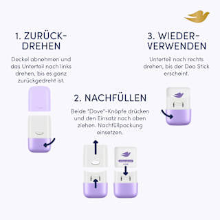 Antitranspirant Deostick Veilchen- & Tonkabohnenduft, Nachfüllpack Dove