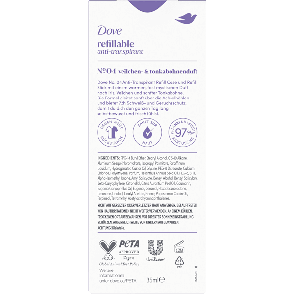Antitranspirant Deostick Veilchen- & Tonkabohnenduft Dove