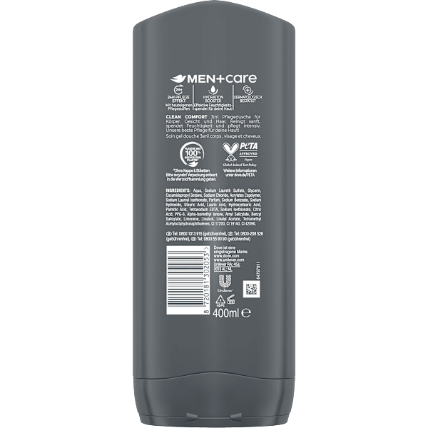 Pflegedusche Clean Comfort 3in1 Dove MEN+CARE