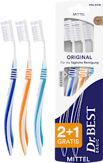 Zahnbürste Basic Original mittel (2+1 Gratis) Dr. BEST