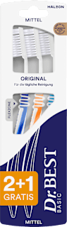 Zahnbürste Basic Original mittel (2+1 Gratis) Dr. BEST