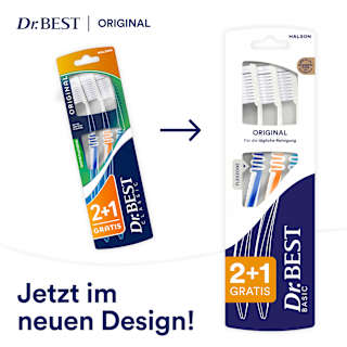 Zahnbürste Basic Original mittel (2+1 Gratis) Dr. BEST