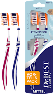 Zahnbürste Clean Pro Atemfrisch 2in1 mittel Dr. BEST