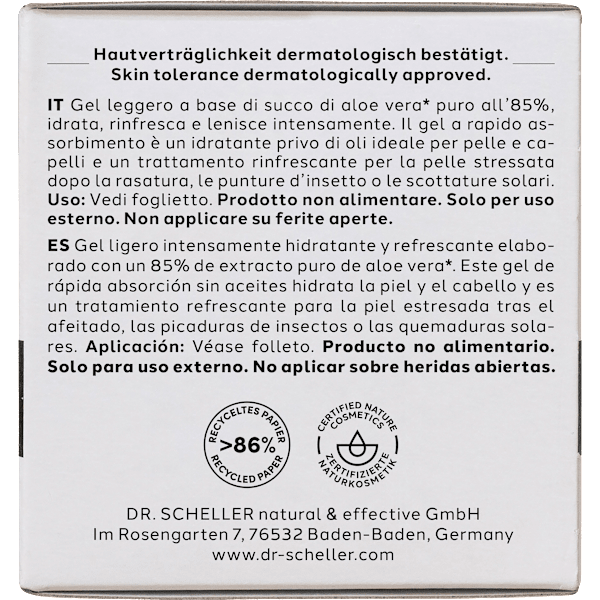 Gesichtscreme Gel Aloe Vera Dr. Scheller