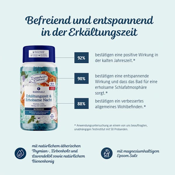 Badesalz Erkältungszeit & Erholsame Nacht Dresdner Essenz