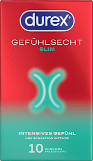 Kondome Gefühlsecht Slim fit, Breite 52,5 mm Durex