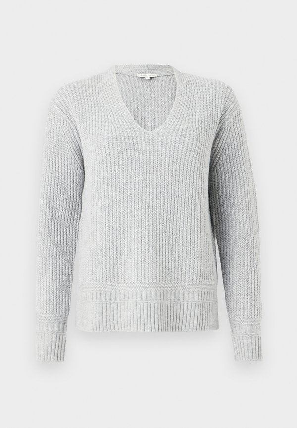 TOM TAILOR V NECK PULLOVER - Jumper - medium silver grey