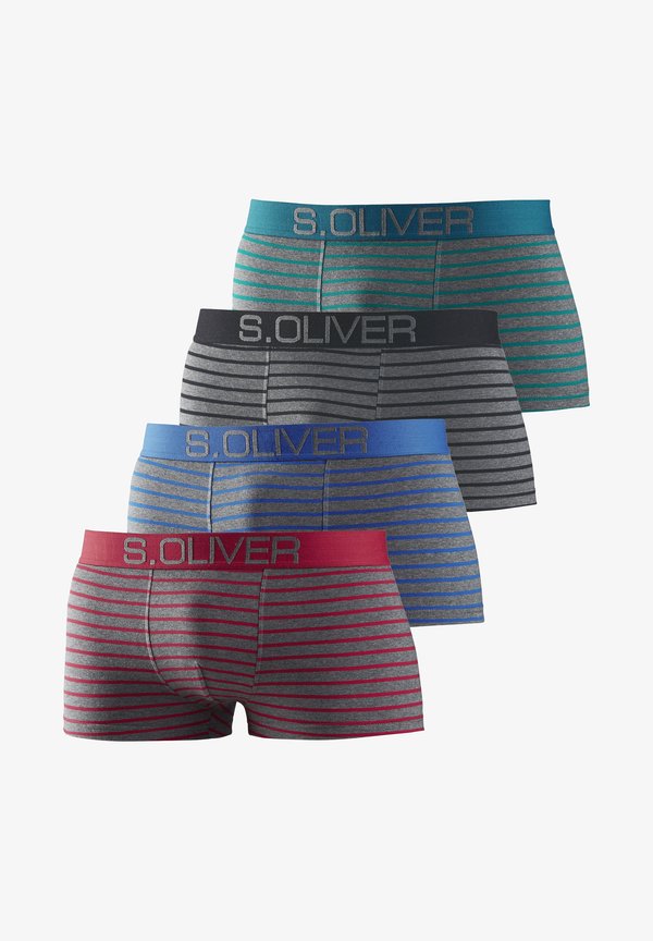 s.Oliver HIPSTER 4 PACK - Trunks - grau schwarz gestreift   grün grau gestreift   blau grau gestreift