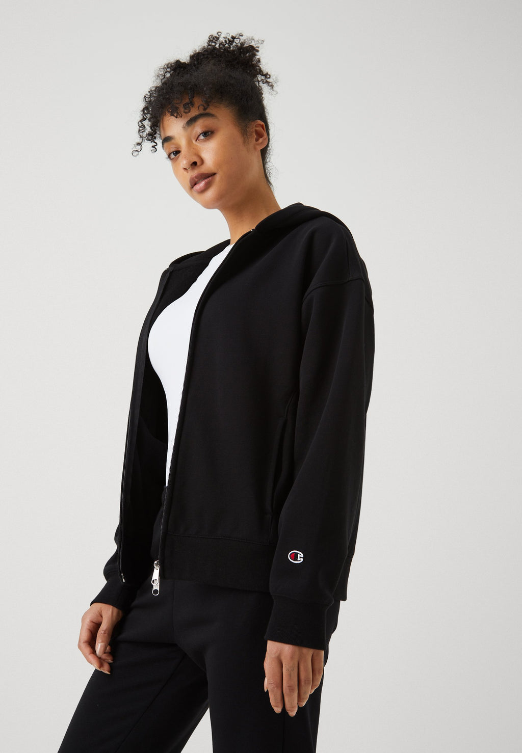 Champion ICONS FULL ZIP HOODIE LOGO