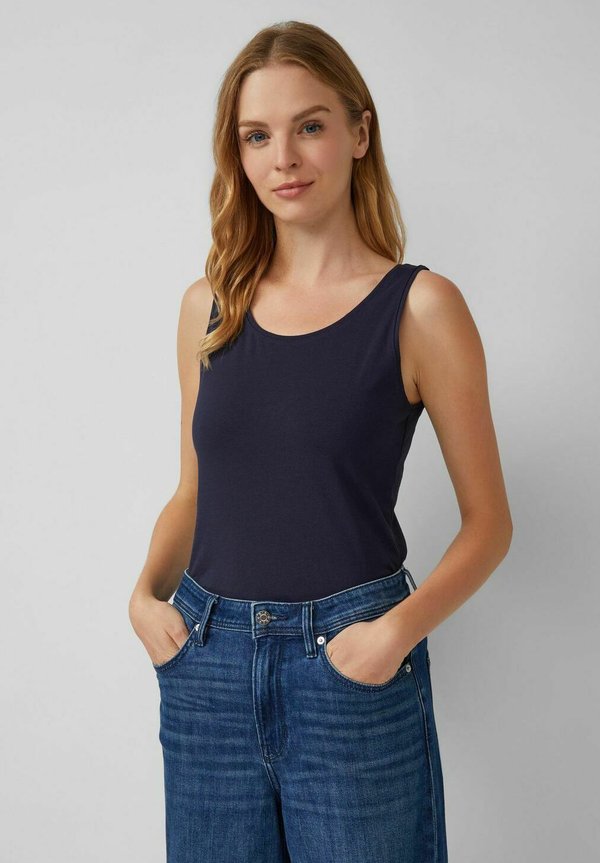 s.Oliver DAMEN TOP BREITE TRÄGER RUNDER AUSSCHNITT BASIC 2ER PACK - Top - navy