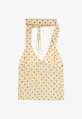 Bershka POLKA DOT SCARF STRAP TOP - Top - yellow