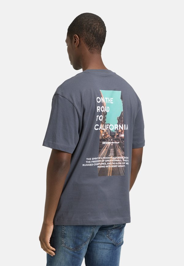 TOM TAILOR KURZARM - Print T-shirt - grau