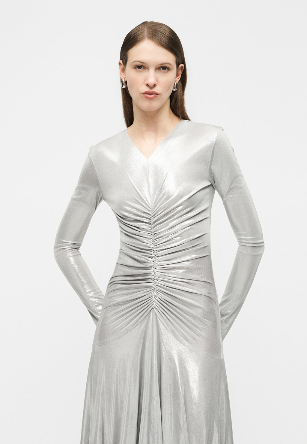 Norma Kamali LONG SLEEVE V NECK