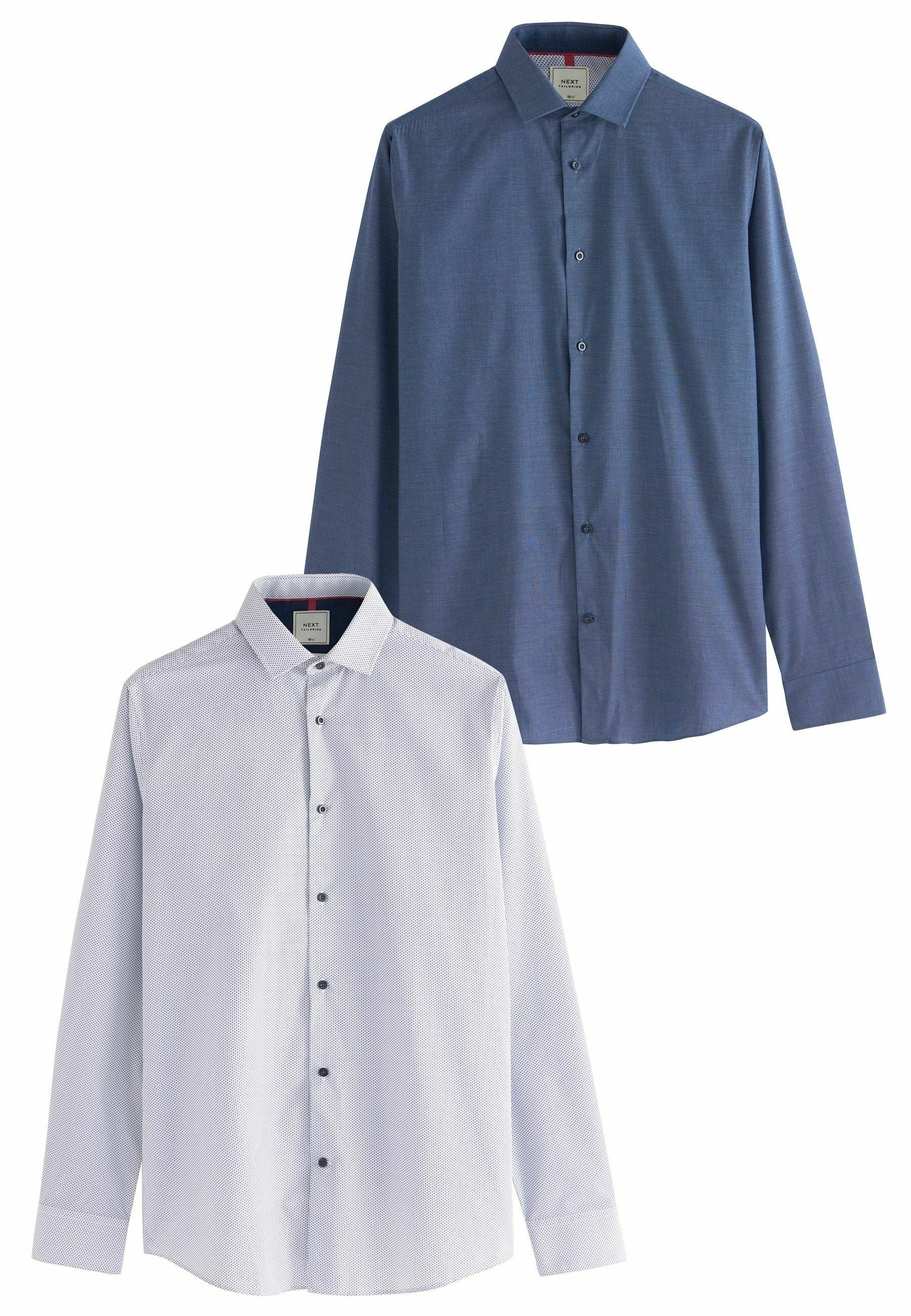 SLIM FIT PLAIN AND CHECK TWO PACK - Next - View 1