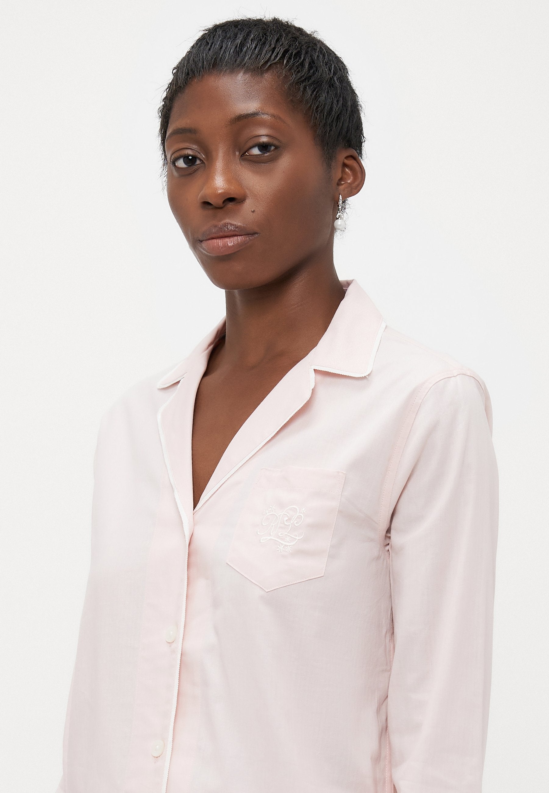 Lauren Ralph Lauren HERRINGBONE NOTCH COLLAR PAJAMA SET