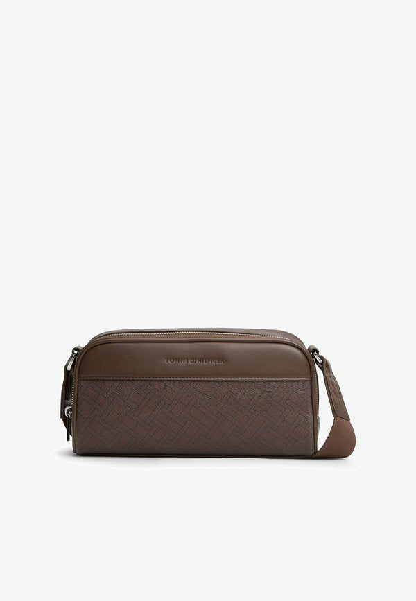 Tommy Hilfiger EMBOSSED FLAG CROSSBODY CAMERA BAG - Camera bag - coffee bean