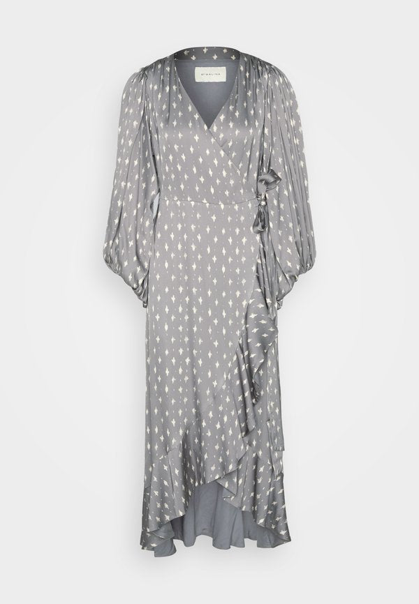 Malina PRINTED WRAP MIDI DRESS