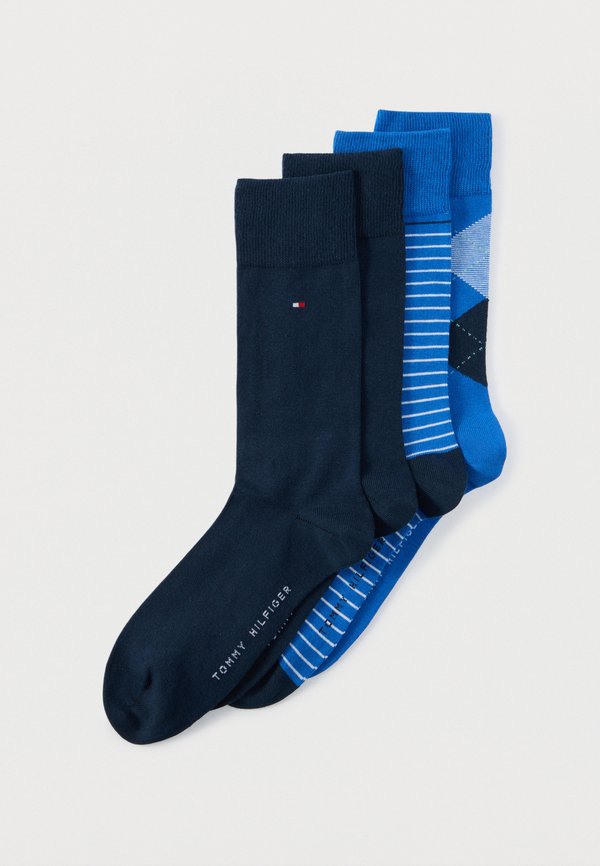 Tommy Hilfiger MEN SOCK CHECK SMALL STRIPE 4 PACK - Socks - blue