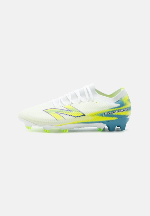 New Balance FURON TEAM FG V9 - Firm-ground football boots - white/alkaline green