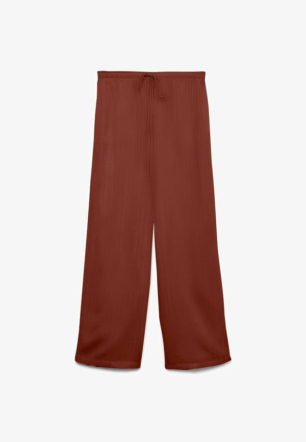 Vero Moda VMROSIE MW WIDE PANT NOOS - Trousers - burnt henna