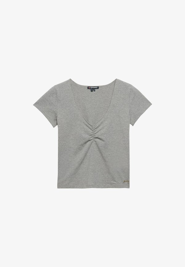 Superdry & Co ATHLETIC ESSENTIALS GATHERED SHORT SLEEVE - Basic T-shirt - grey marl