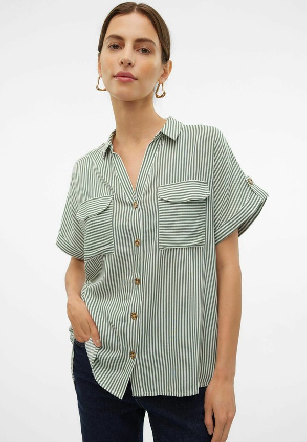 Vero Moda VMBUMPY - Button-down blouse - grün