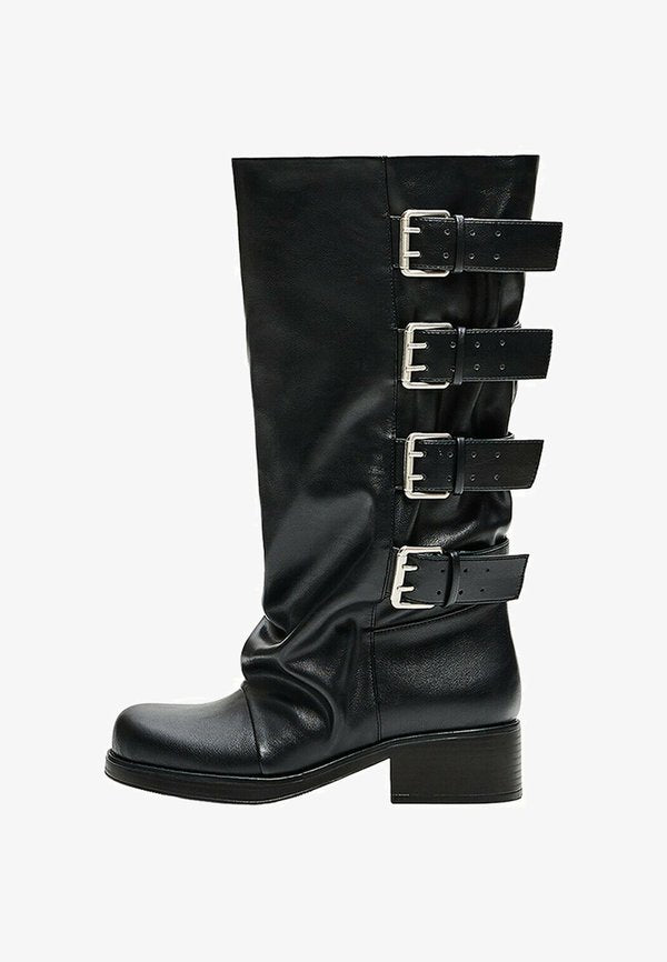 Bershka BIKER - BOOTS - Cowboy/Biker boots - black