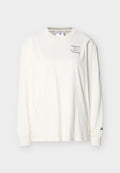 adidas Sportswear 3 STRIPES STUDIO BOYFRIEND LONSGSLEEVE - Long sleeved top - chalk white/aurora ivy