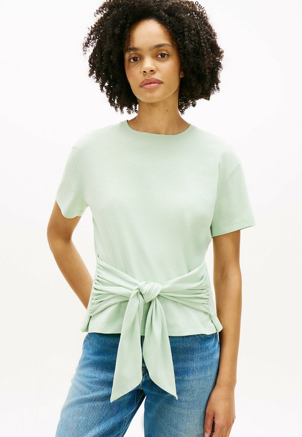 Tommy Hilfiger CO SLUB KNOT TEE - Print T-shirt - gentle jade