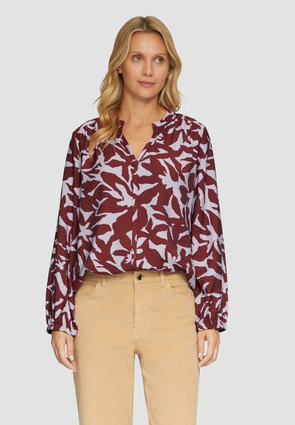 s.Oliver GEMUSTERTE MIT V-AUSSCHNITT - Blouse - rubinrot