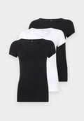 ONLY ONLLIVE 3-pack - Basic T-shirt - white/black
