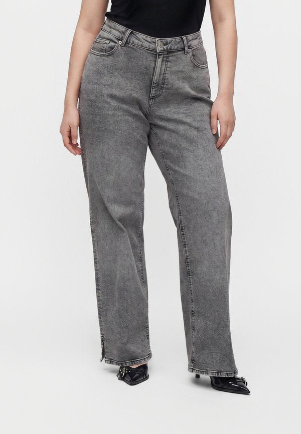 Vero Moda Curve VMCMARI TESSA MIX CUR - Wide Leg - grey denim