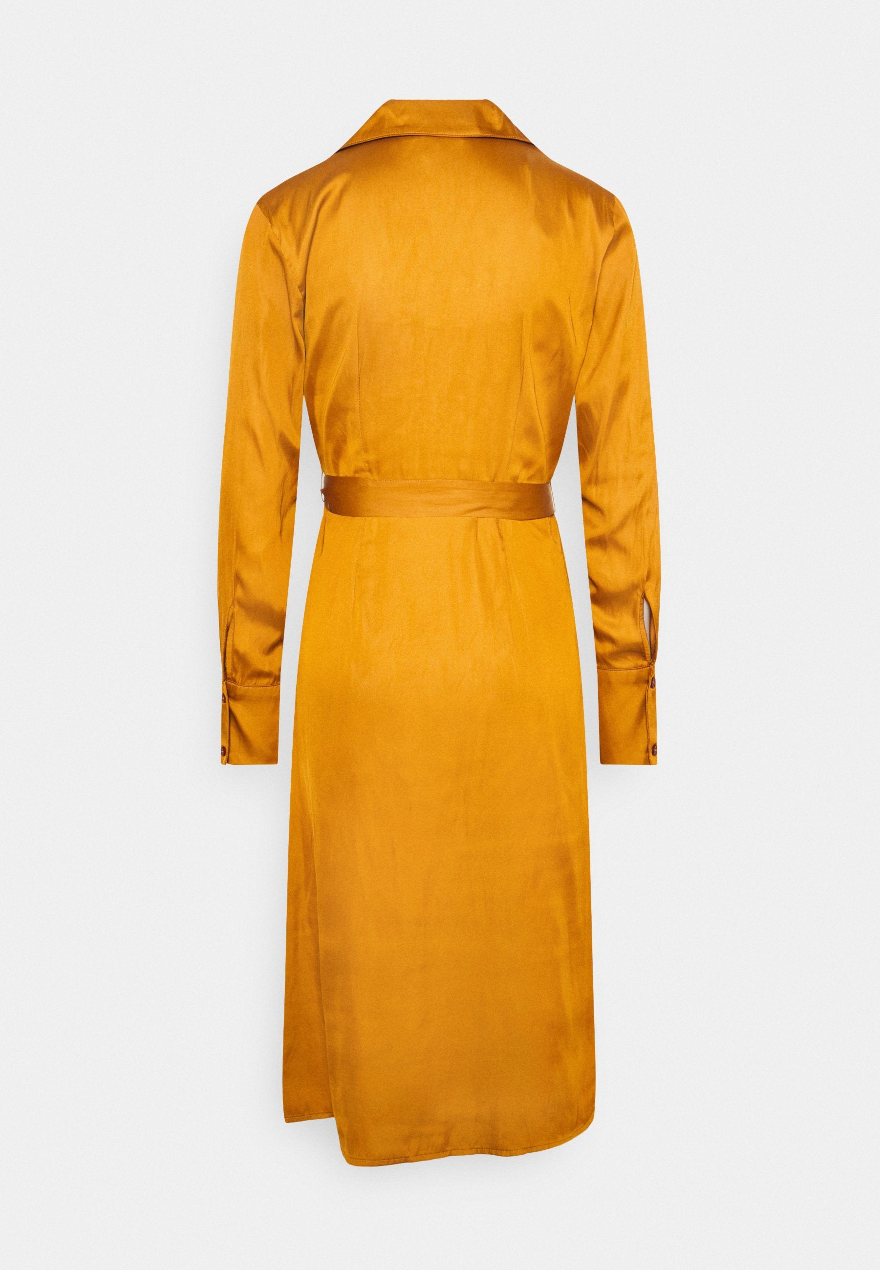 NU-IN BELTED LAPEL COLLAR MIDI DRESS