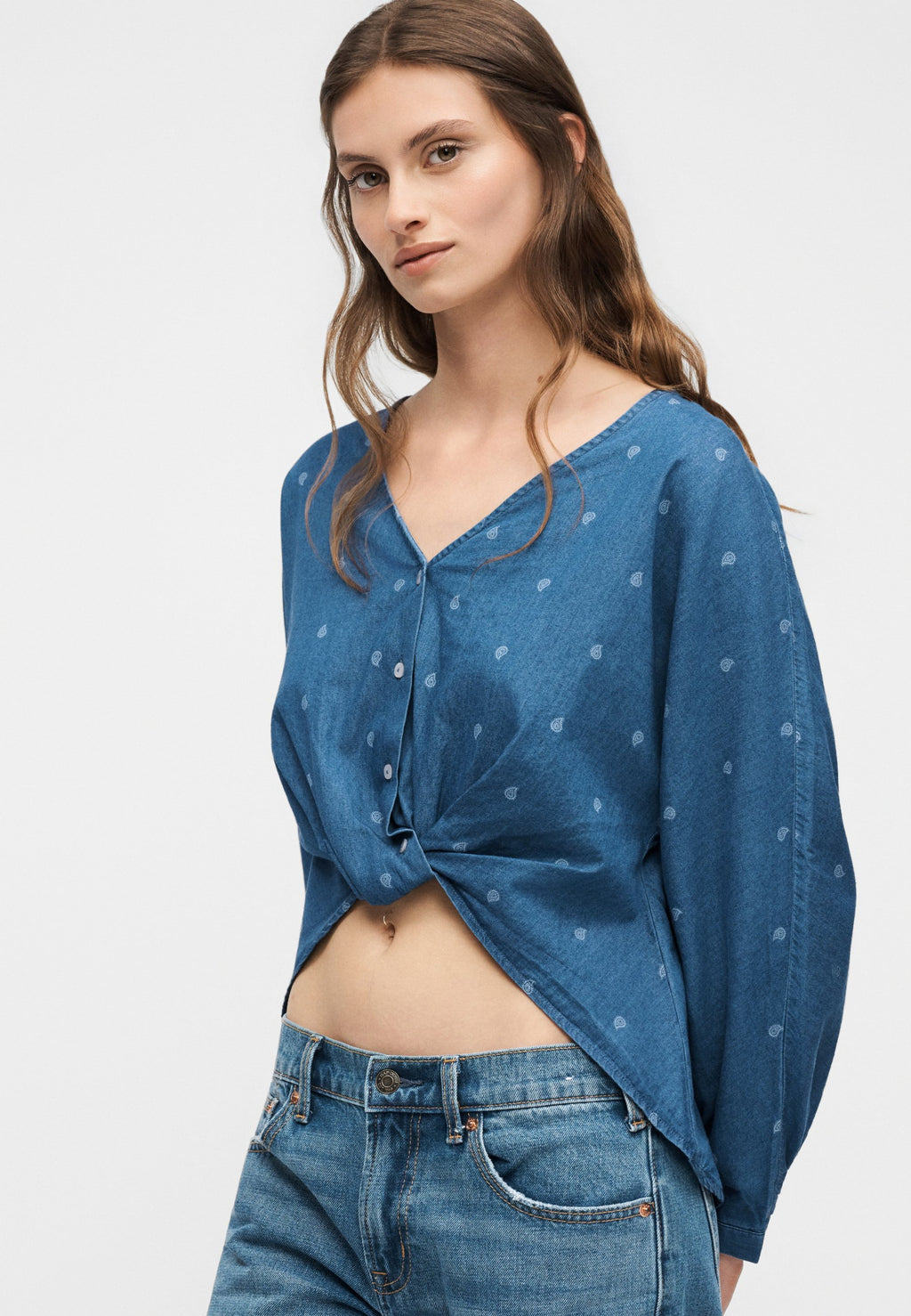 ONLY Petite ONLNOVA AZURE KNOT SHIRT