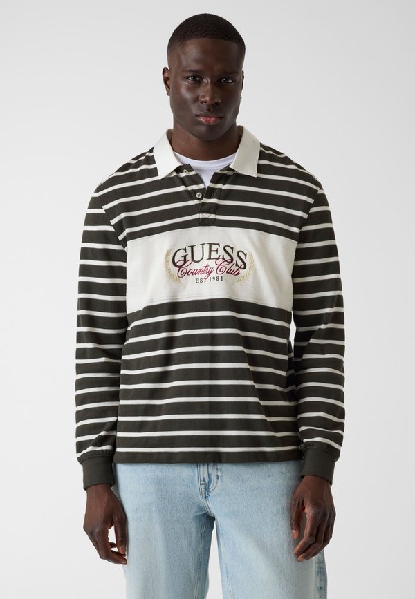 Guess GESTREIFTES POLO - Long sleeved top - mehrfarbig grün