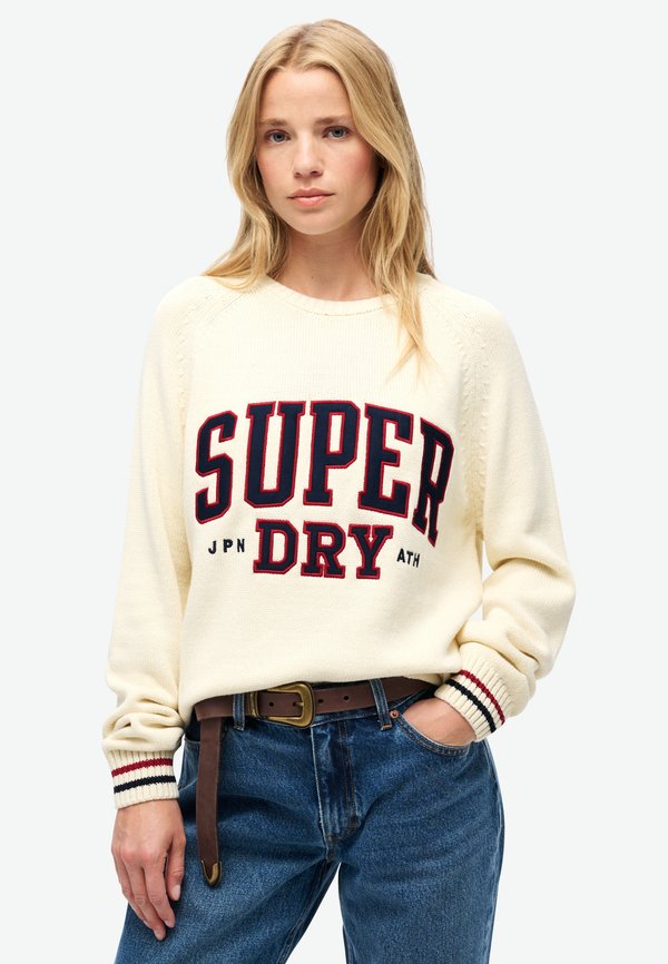 Superdry & Co SLOUCHY GRAPHIC CREW - Jumper - natural white