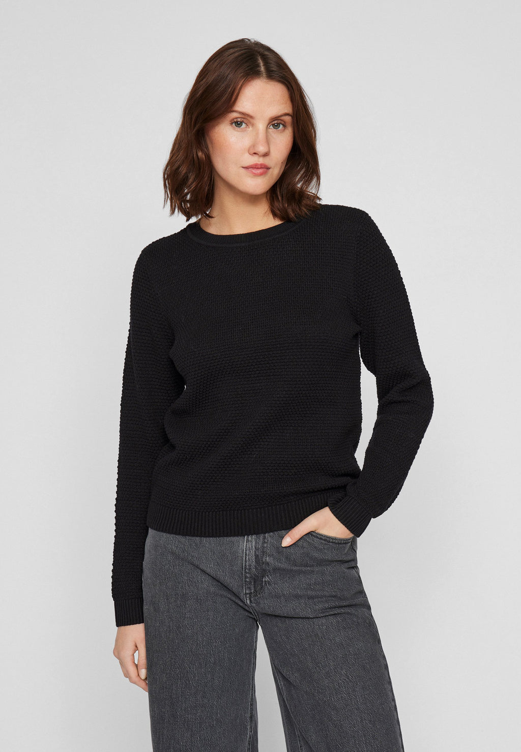 VILA VIDALO O-NECK L/S KNIT TOP- NOOS