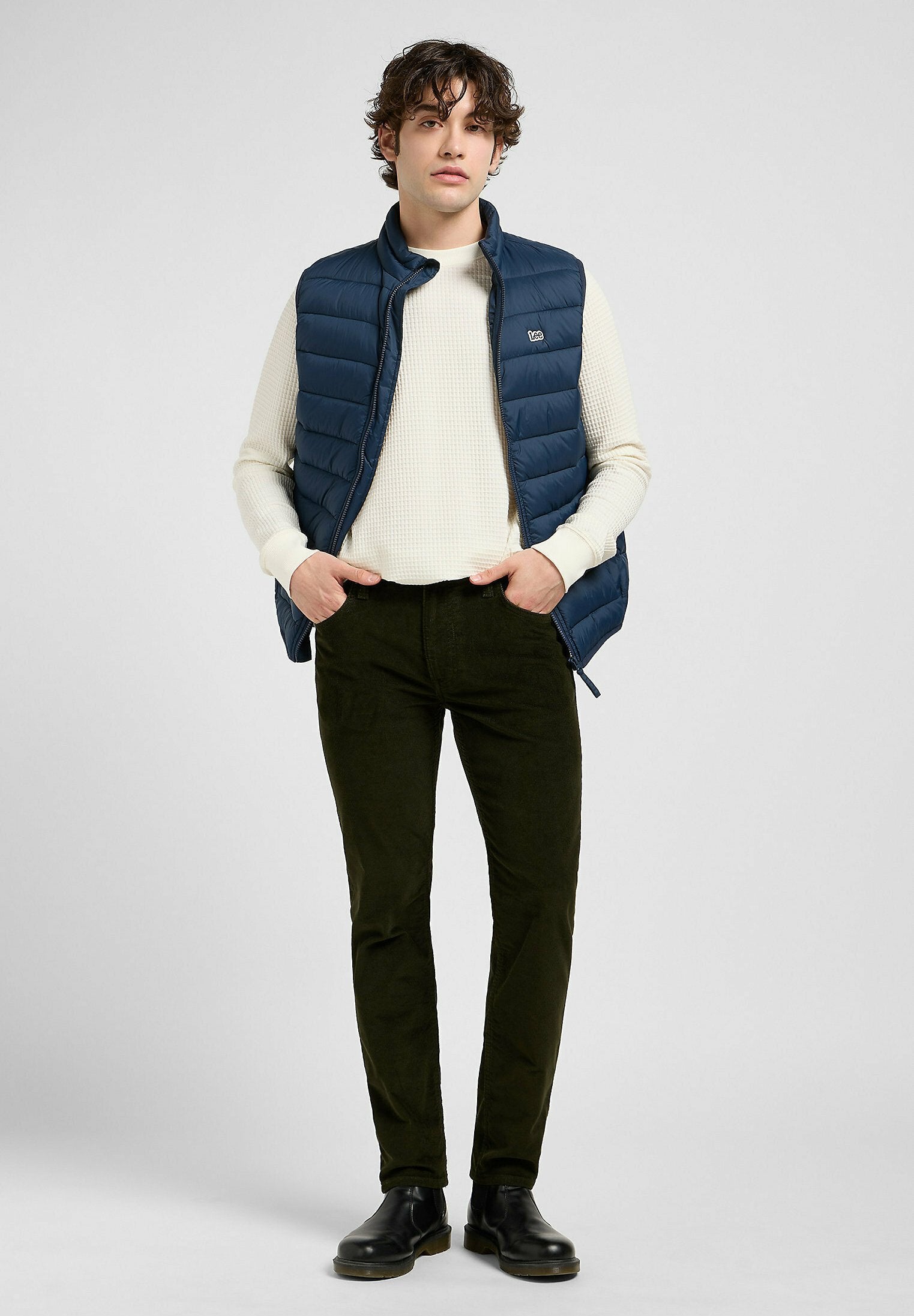 Lee LINED JACKET STAND_COLLAR_PUFFER_VEST FOR MENS - REGULAR FIT