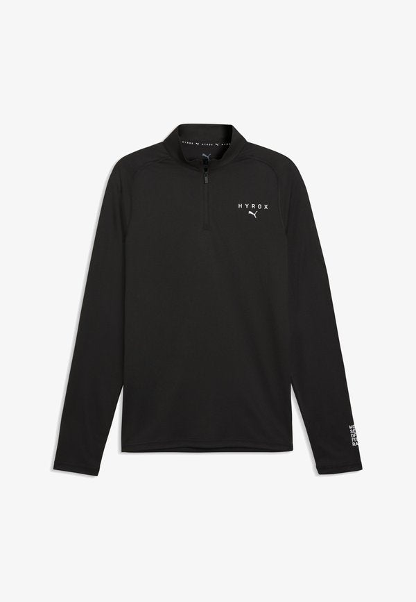 Puma M PUMA X HYROX 1/4 ZIP - Long sleeved top - black