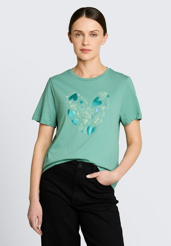 TOM TAILOR T-SHIRT BASIC CREW NECK PRINT - Print T-shirt - bleeched green