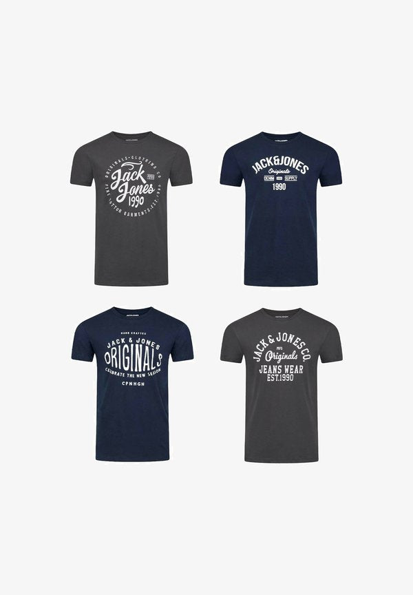 Jack & Jones 4 PACK - PRINT T-SHIRT - JJLINO - Print T-shirt - pack