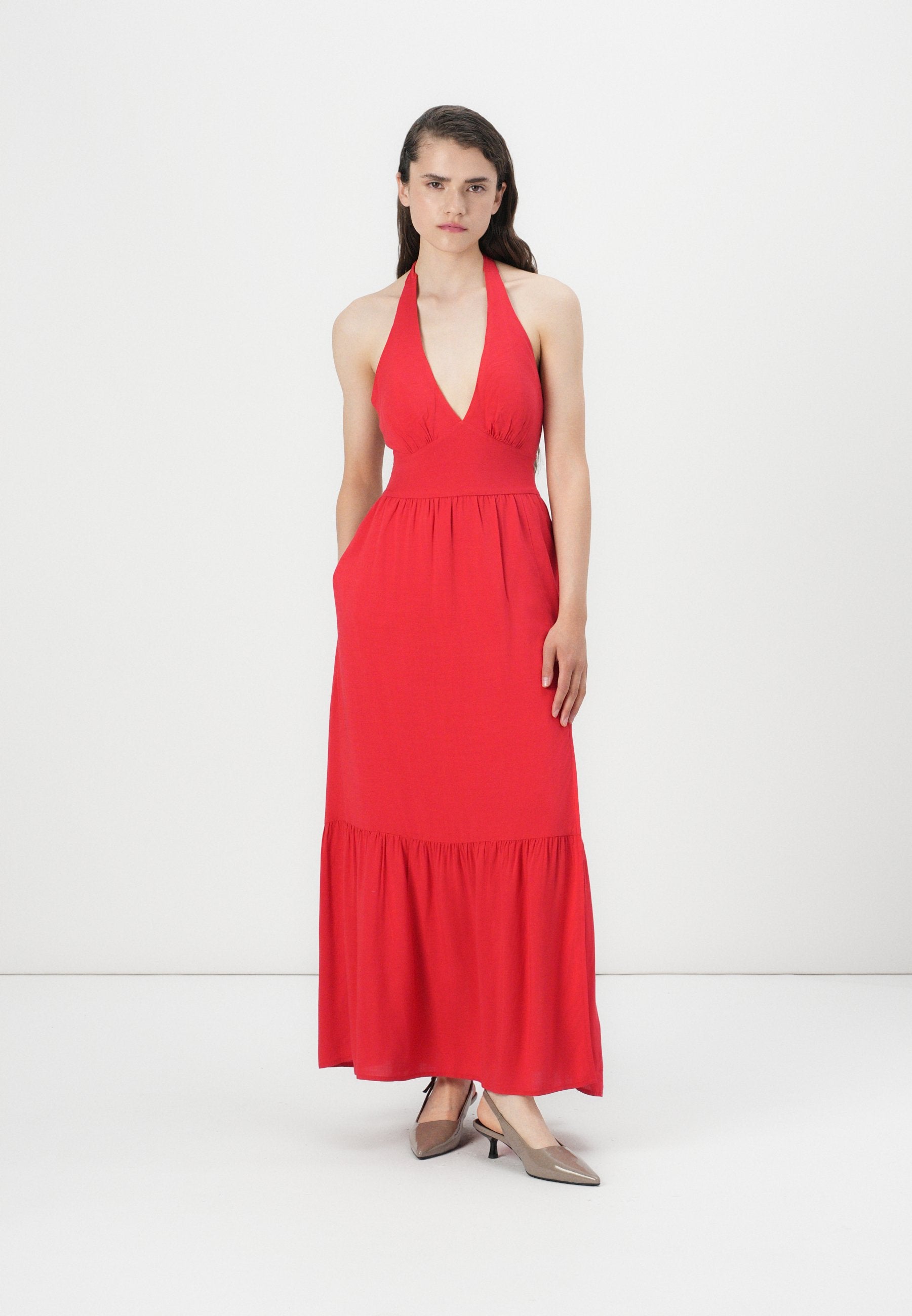 Hollister Co. HALTER MAXI DRESS
