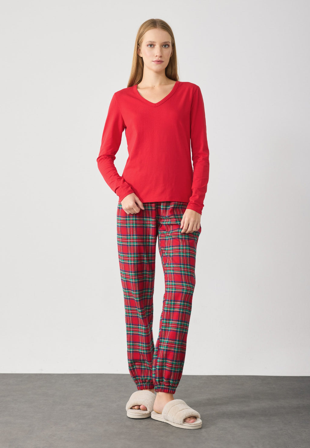 Anna Field SET - JERSEY AND BRUSHED COTTON CHECK